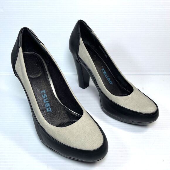 Tsubo Shoes - NEW Womens TSUBO black & gray leather & suede pump shoes sz 7.5 M